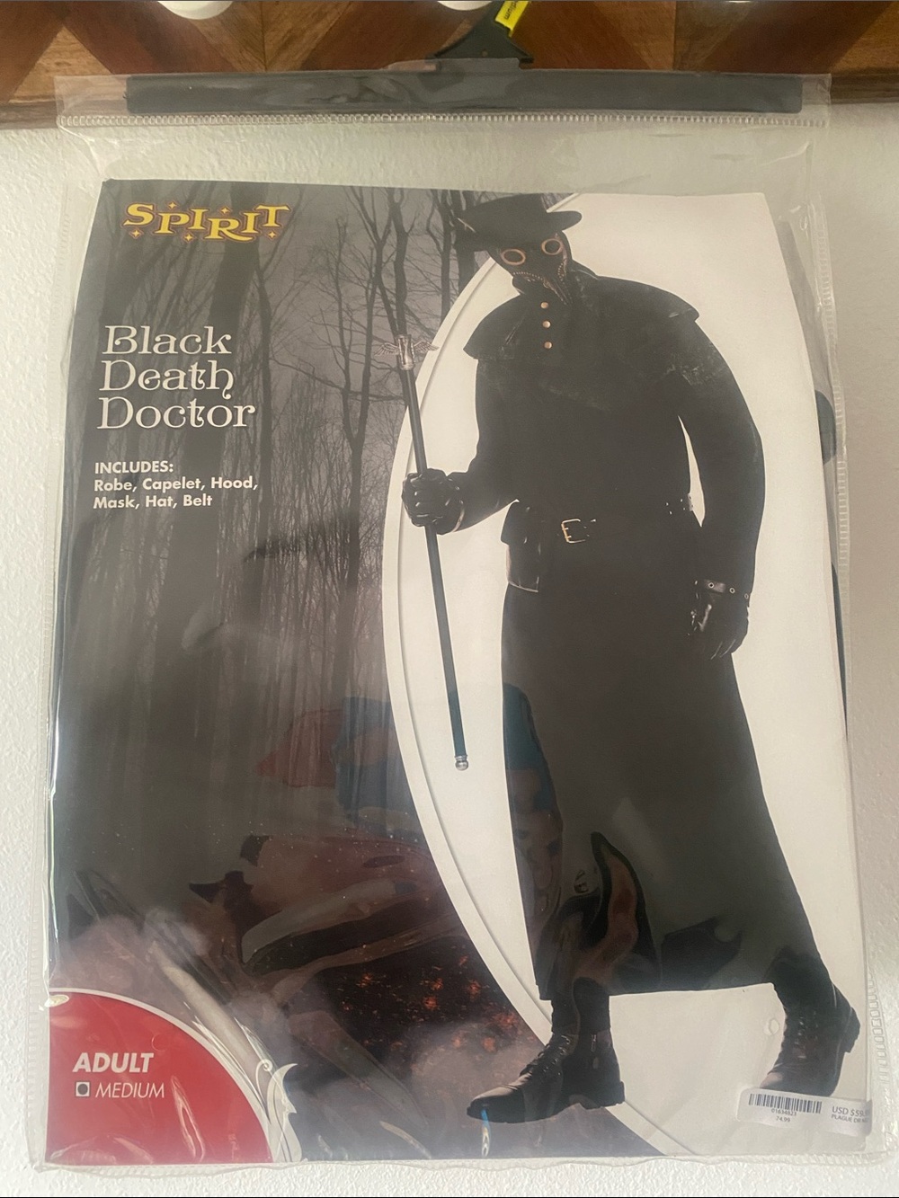 Spirit Black Death Doctor Costume for Men - Black